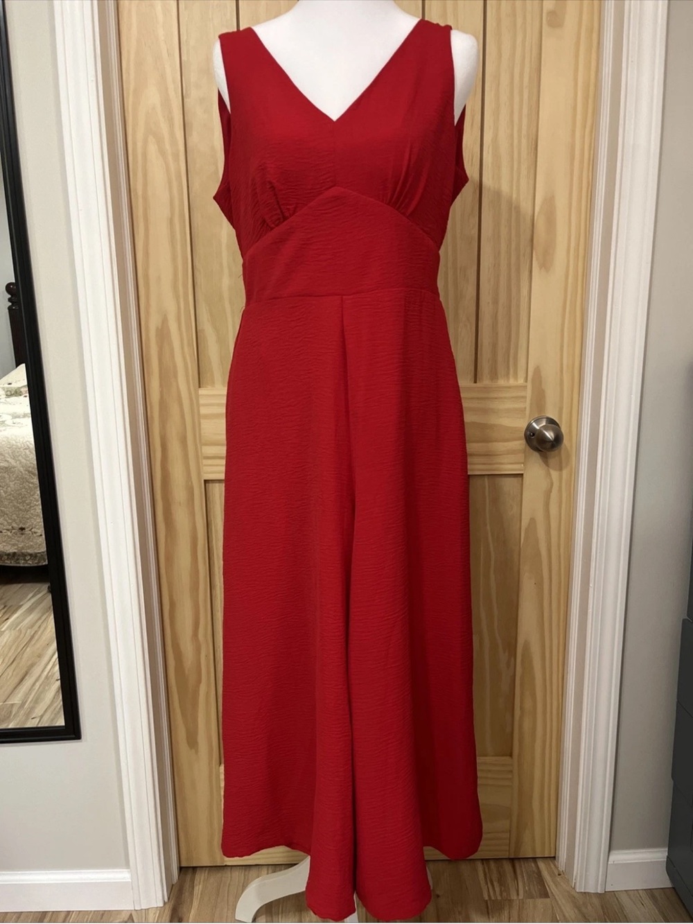 Danny & Nicole Red Wide-Leg Jumpsuit